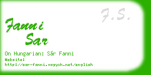 fanni sar business card