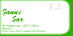 fanni sar business card